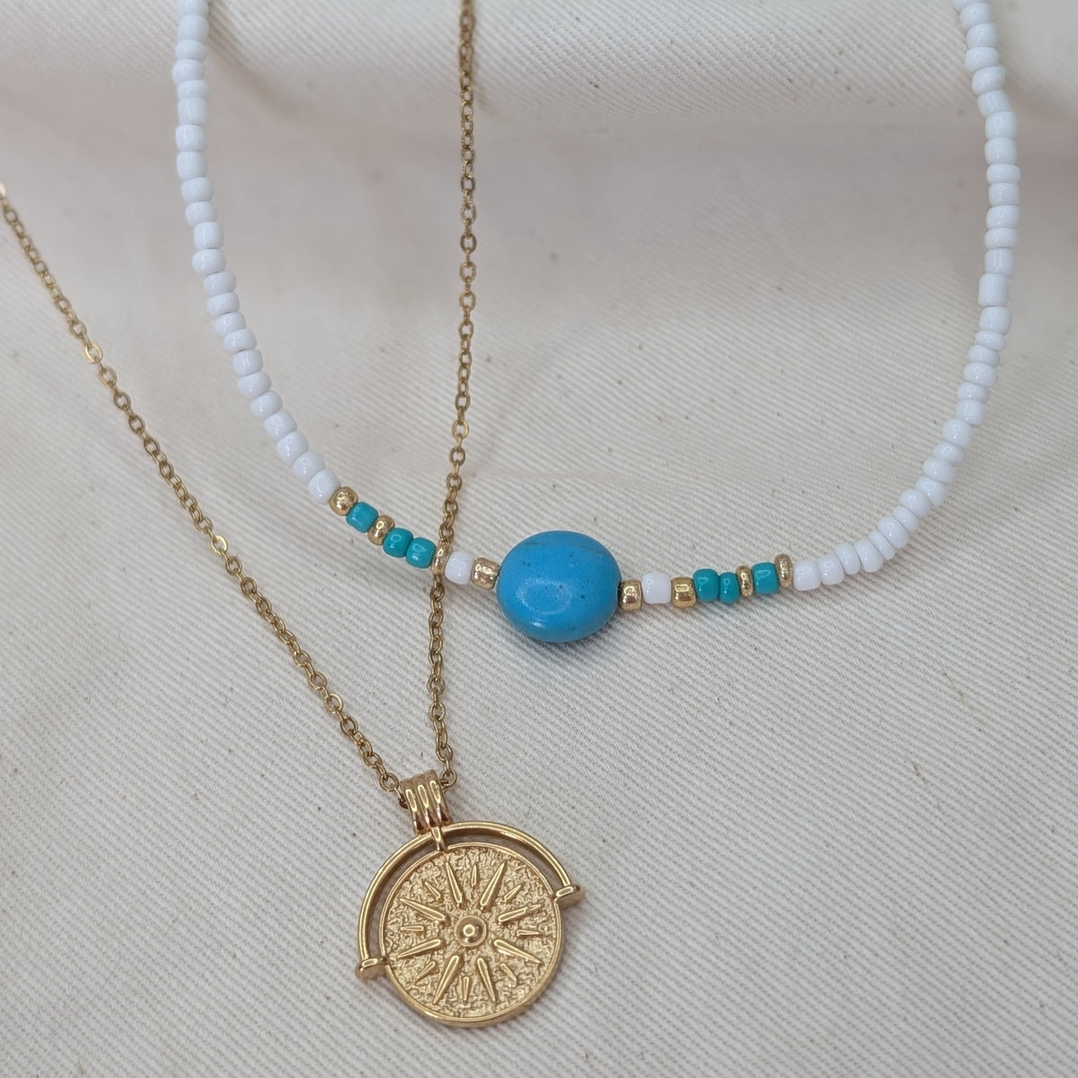 BLUE & GOLD LAYERING BEADS