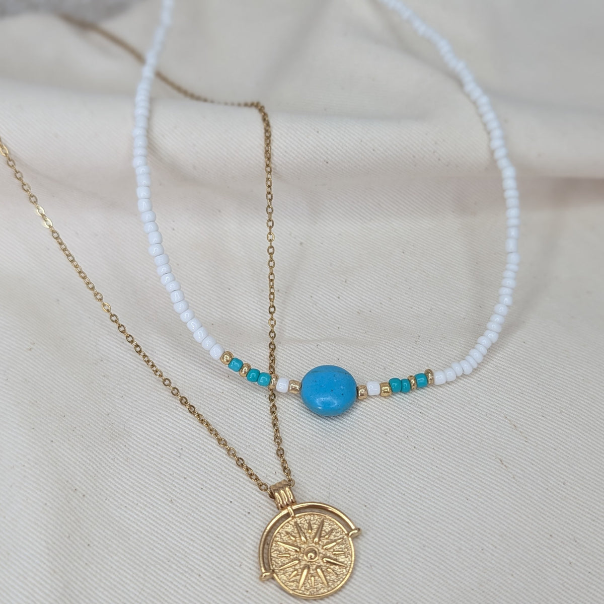 BLUE & GOLD LAYERING BEADS