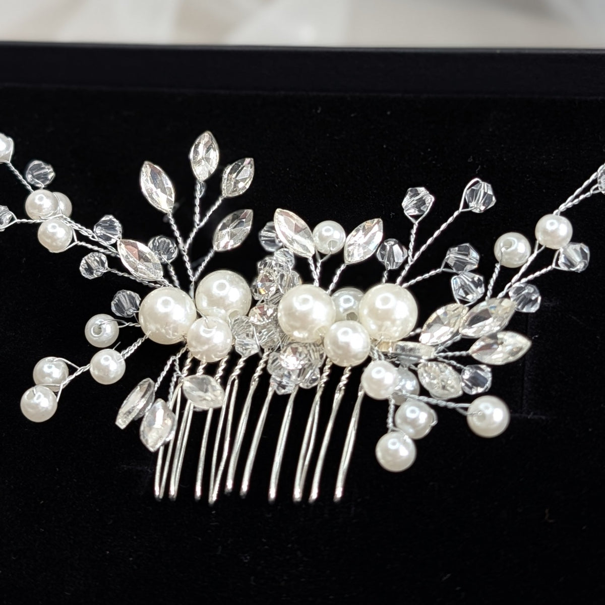 Rhinestone & Pearl Bridal Hair Comb