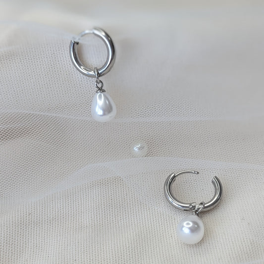 Silver Pearl Earrings